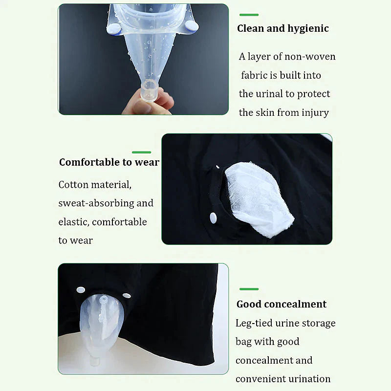 Male Urinal Bag Pee Holder – Reusable Silicone Walking Urinary Panties With Catheter-564575 