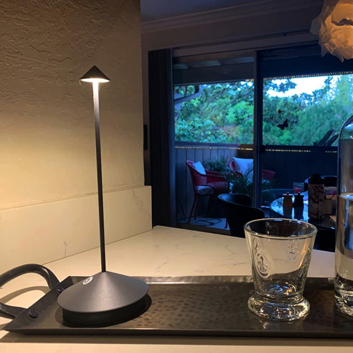 Minimalist LED Table Lamp - Waterproof & Dimmable Cordless Lighting 2024-CQA9417460515112-Black-564575 CQA9417460515112