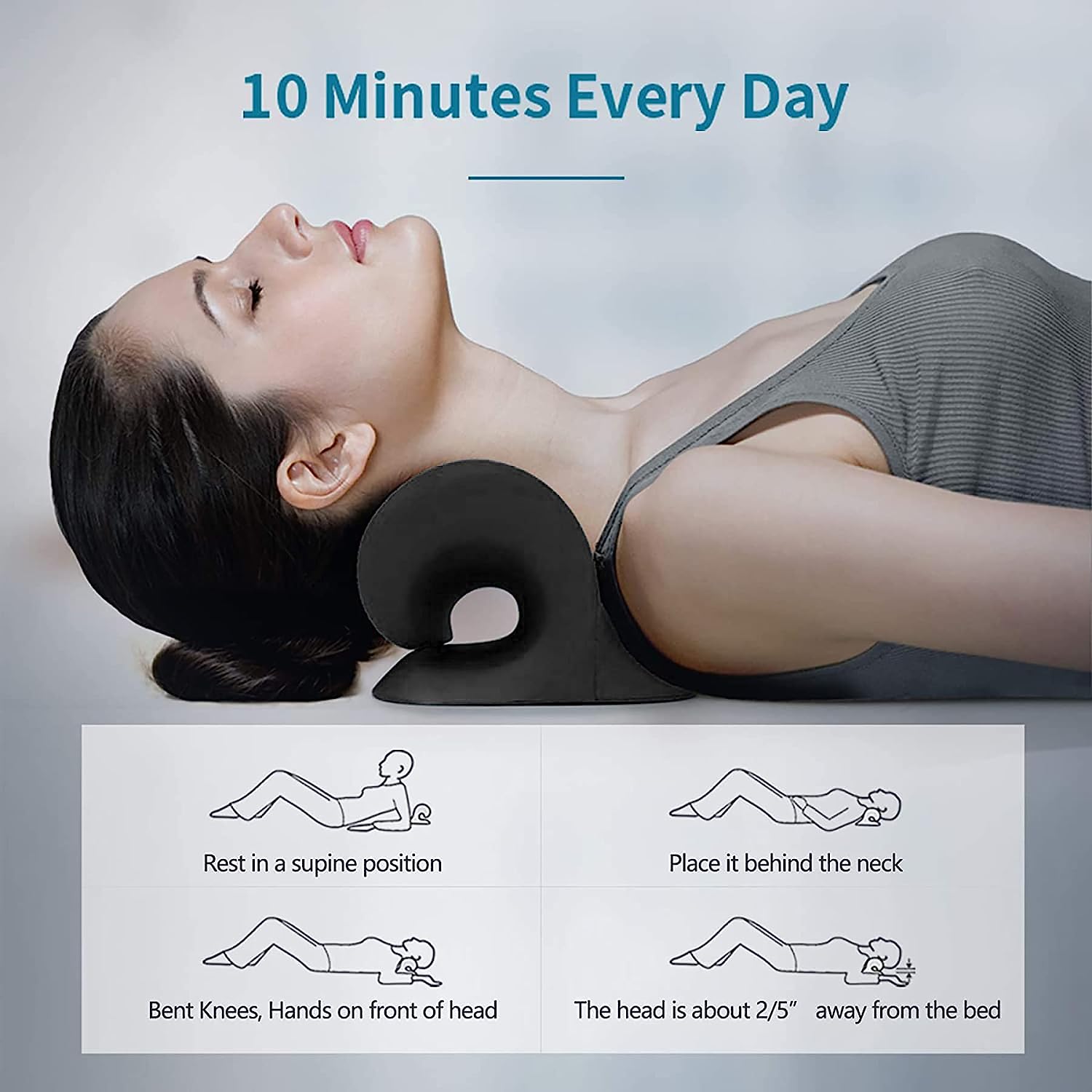 Neck Stretcher Cervical Chiropractic Traction Device Pillow for Pain Relief-Donrams-544a1AWQ-CQA 9416632631592-CQA 9416632631592143