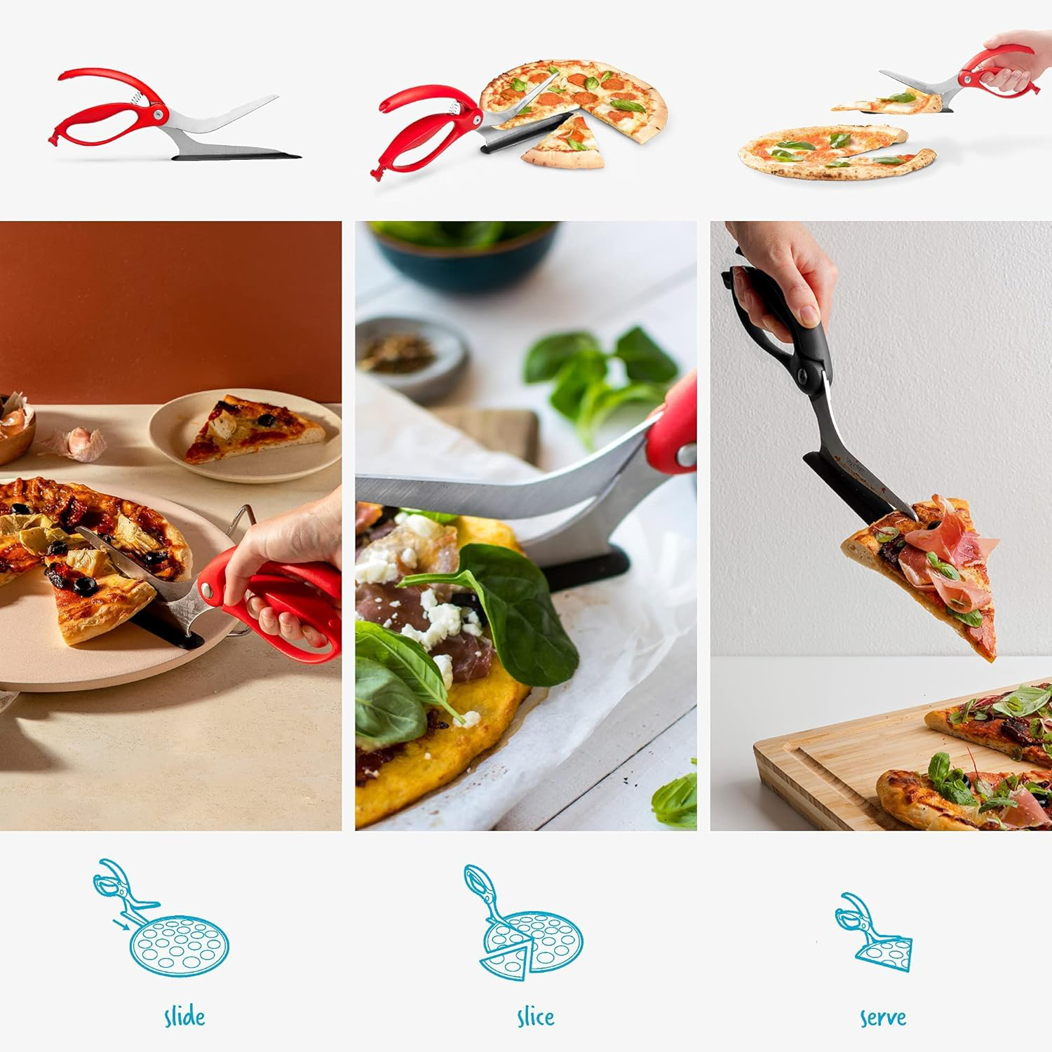 Non-Stick Pizza Scissors with Protective Server-CQA9417473294632-564575 CQA9417473294632