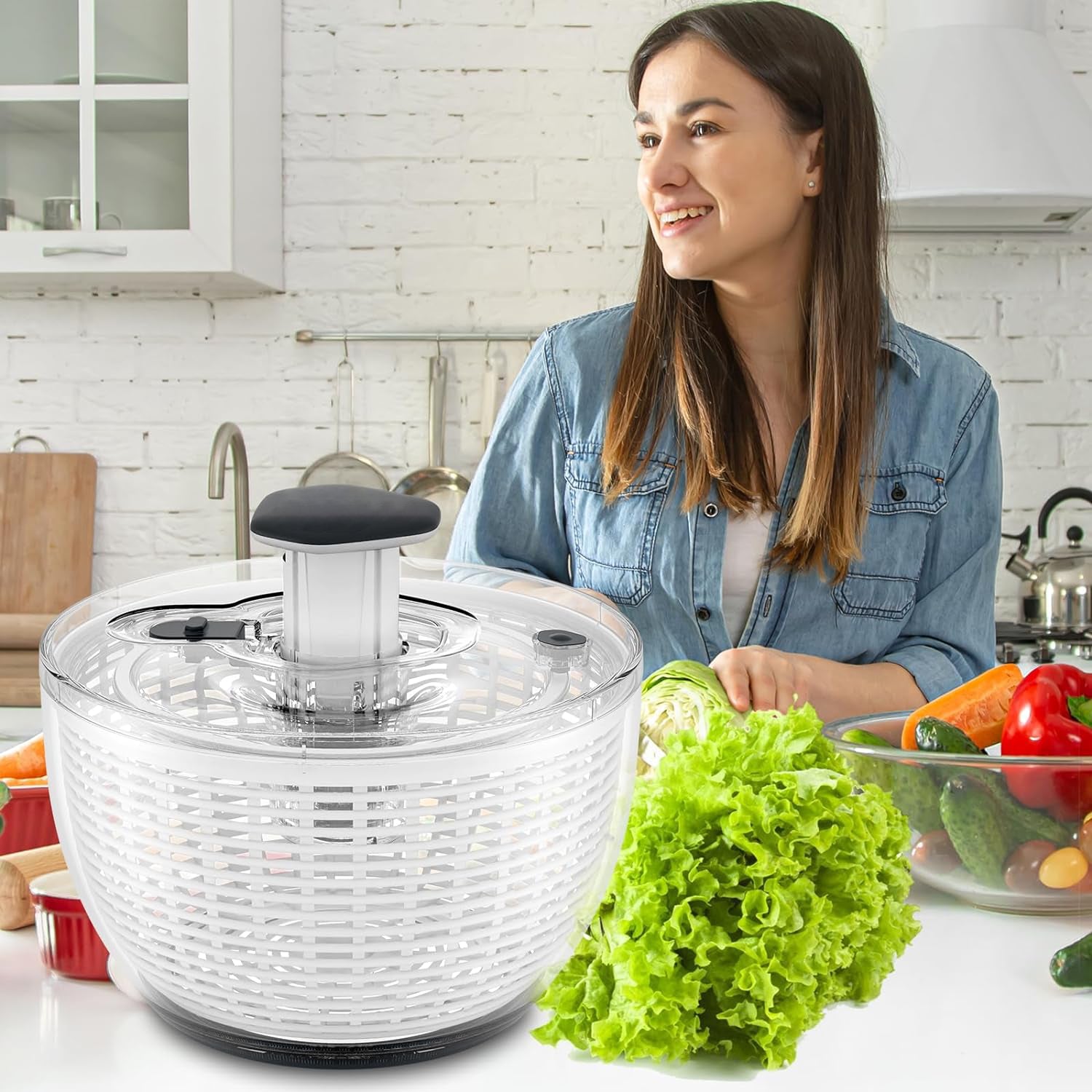 One-Handed Large Lettuce Salad Spinner-CQA9417479029032-564575 CQA9417479029032