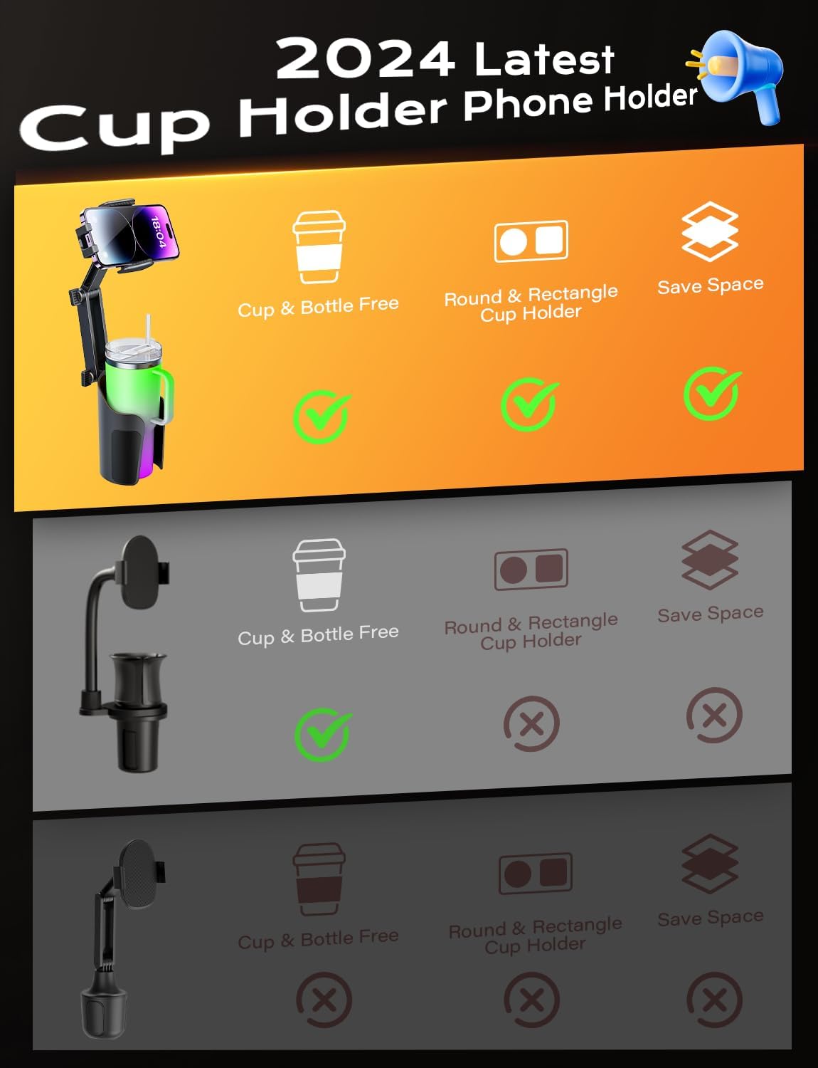 Phone Cup Holder Mount For Car-CQA9417470411048-564575 CQA9417470411048