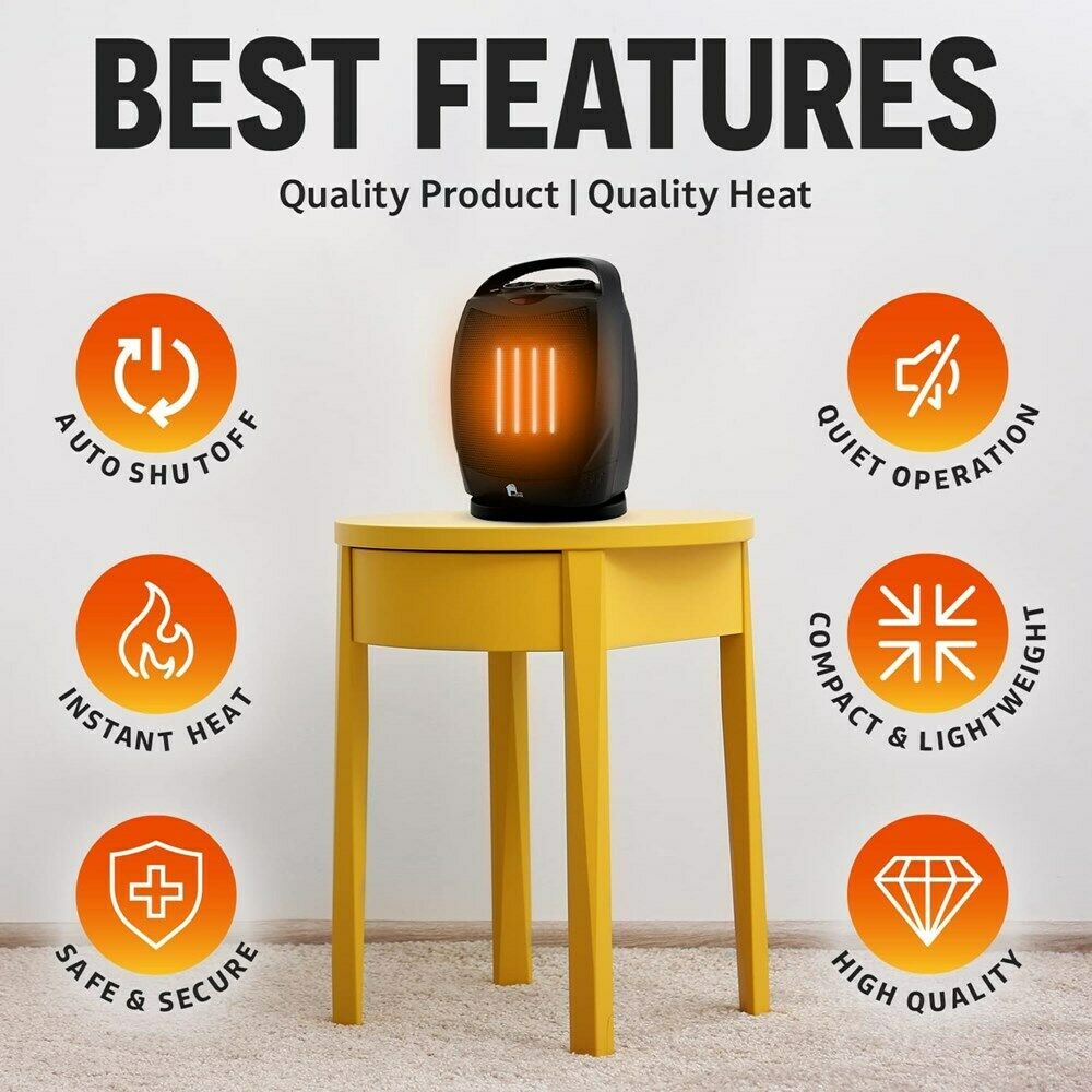 Portable Electric Space Heater Super Quiet Oscillating Heater Fan Thermostat-CQA9417511272744-564575 CQA9417511272744