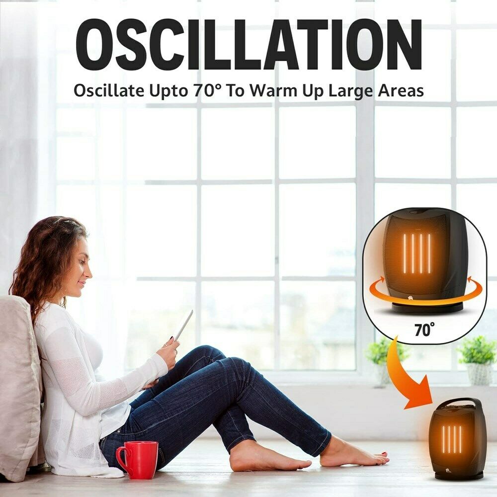 Portable Electric Space Heater Super Quiet Oscillating Heater Fan Thermostat-CQA9417511272744-564575 CQA9417511272744