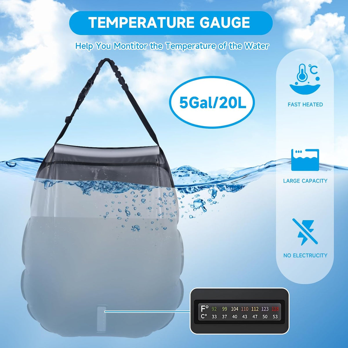 Portable Outdoor Shower Bag For Camping-CQA9417473917224-564575 CQA9417473917224