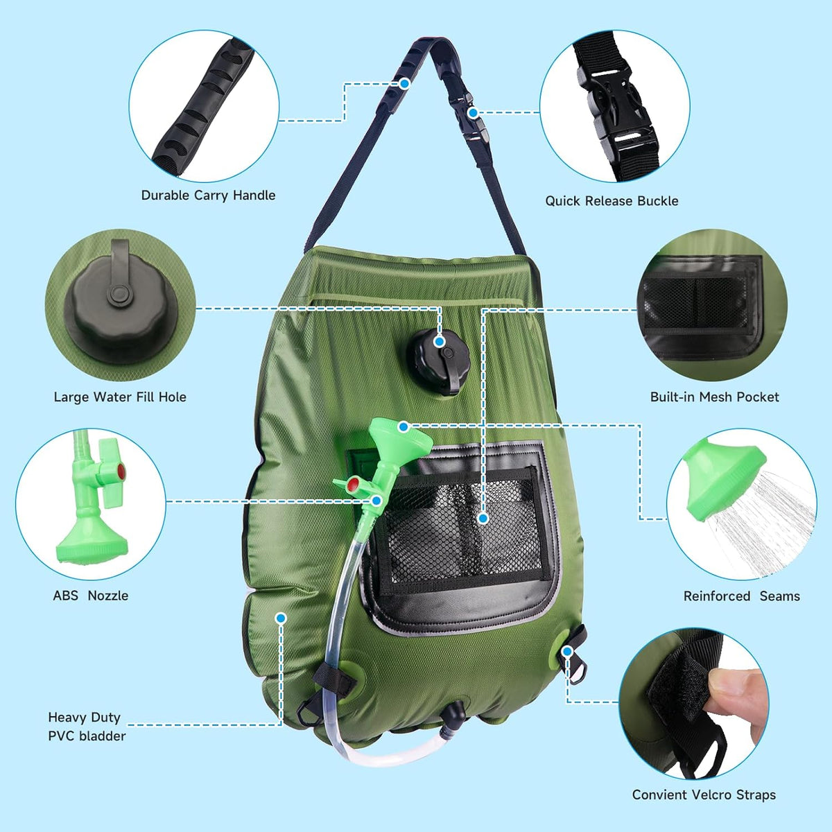 Portable Outdoor Shower Bag For Camping-CQA9417473917224-564575 CQA9417473917224