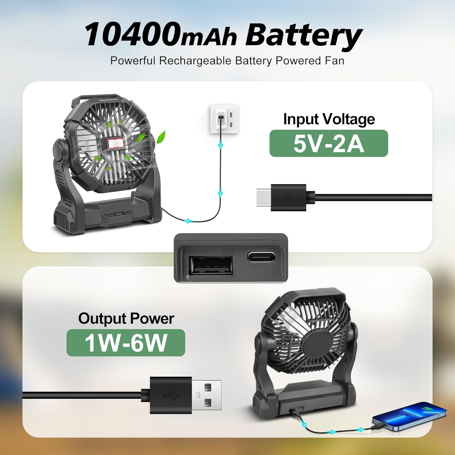 Portable Rechargeable Camping Fan-CQA9417472639272-564575 CQA9417472639272