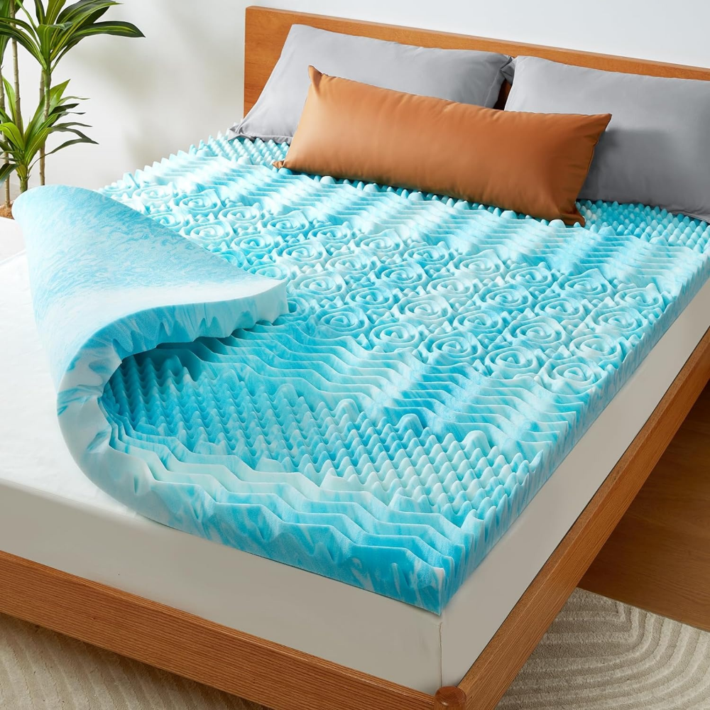 Premium Cooling Egg Crate Foam Mattress Topper-564575 