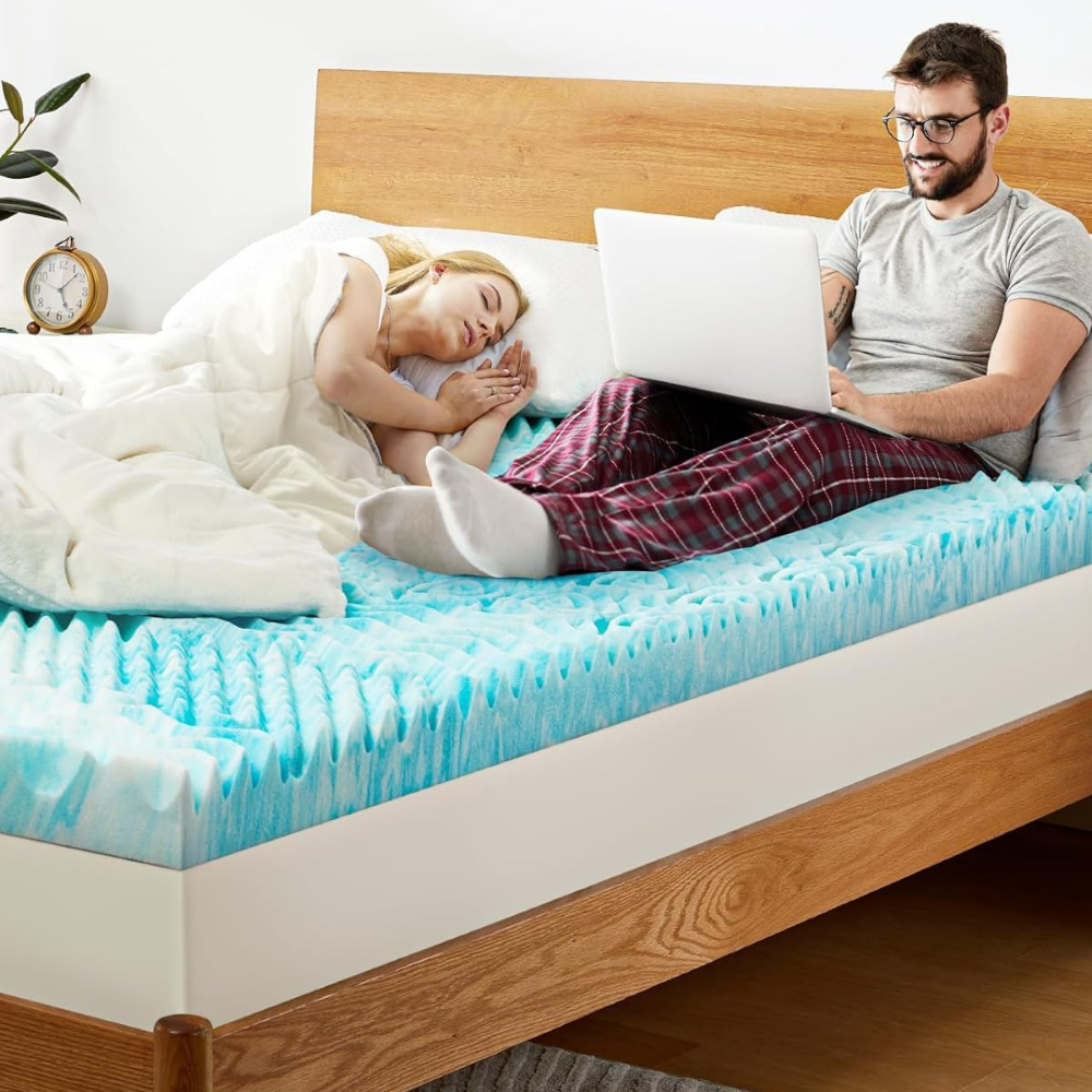 Premium Cooling Egg Crate Foam Mattress Topper-564575 
