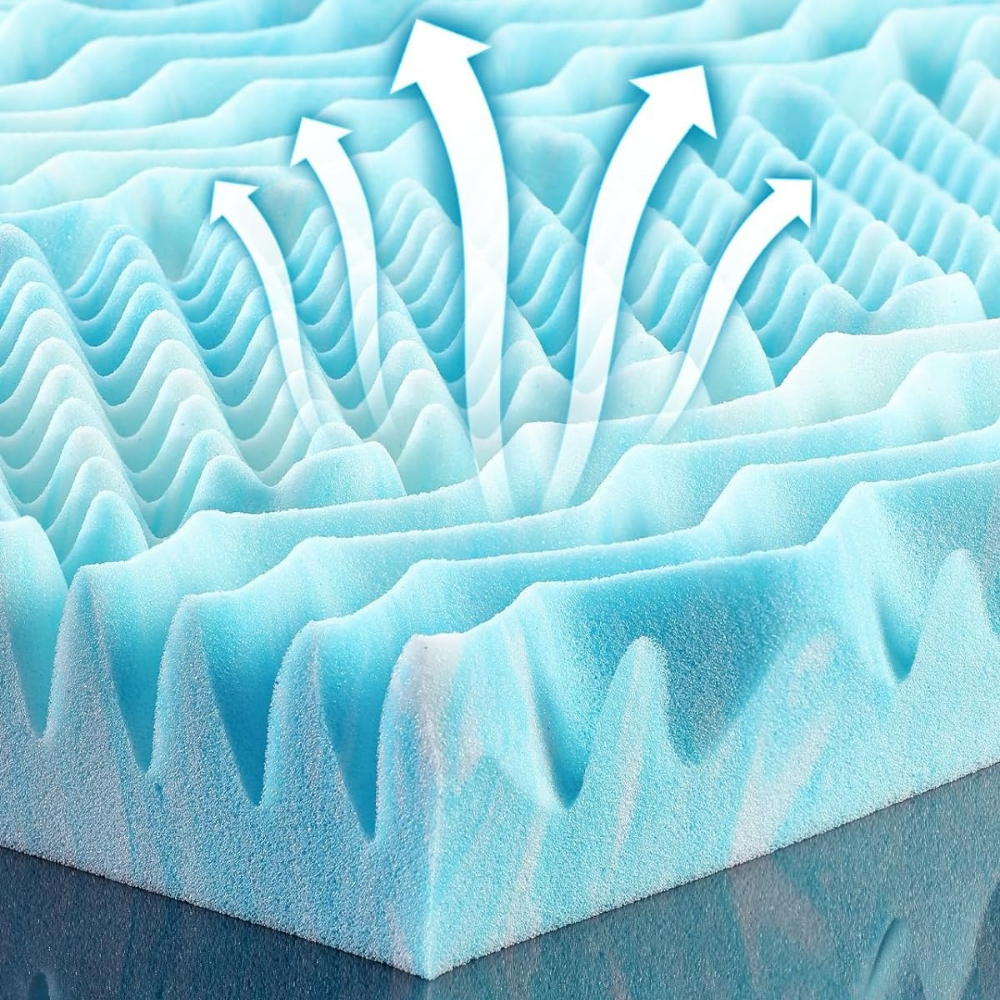 Premium Cooling Egg Crate Foam Mattress Topper-564575 