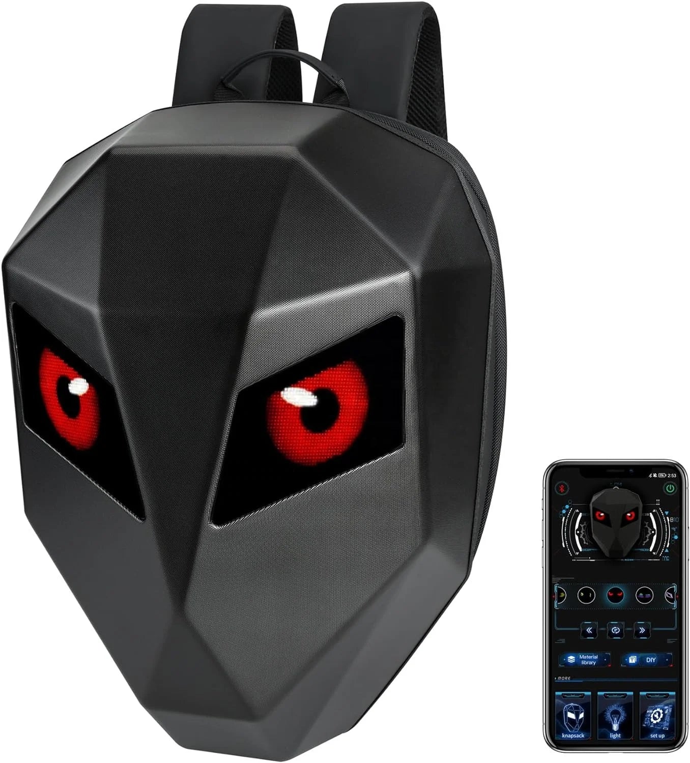 Premium Knight LED Bike Backpack with Programmable Full Color Screen-CQA9417469395240-564575 CQA9417469395240