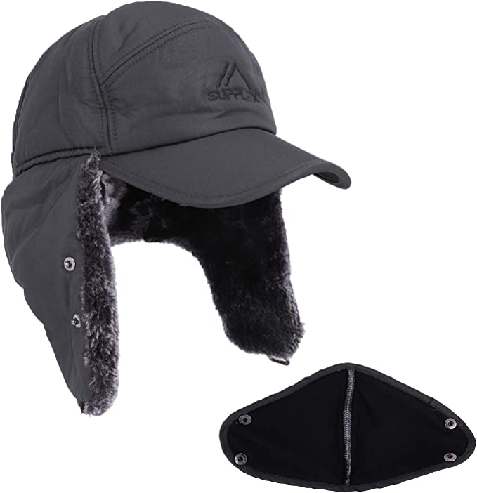 Premium Mens Winter Cold Weather Snow Hat With Ear Flaps And Brim-564575 