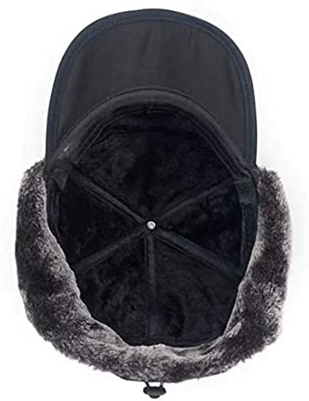 Premium Mens Winter Cold Weather Snow Hat With Ear Flaps And Brim-564575 