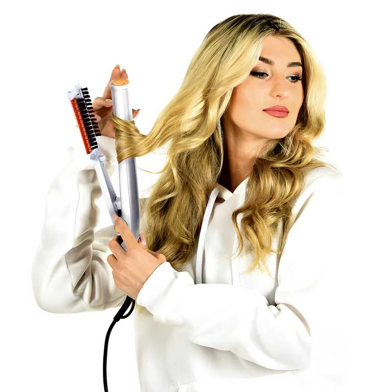 Professional 2 in 1 Rotating Iron Hair Brush-CQA9417477947688-564575 CQA9417477947688