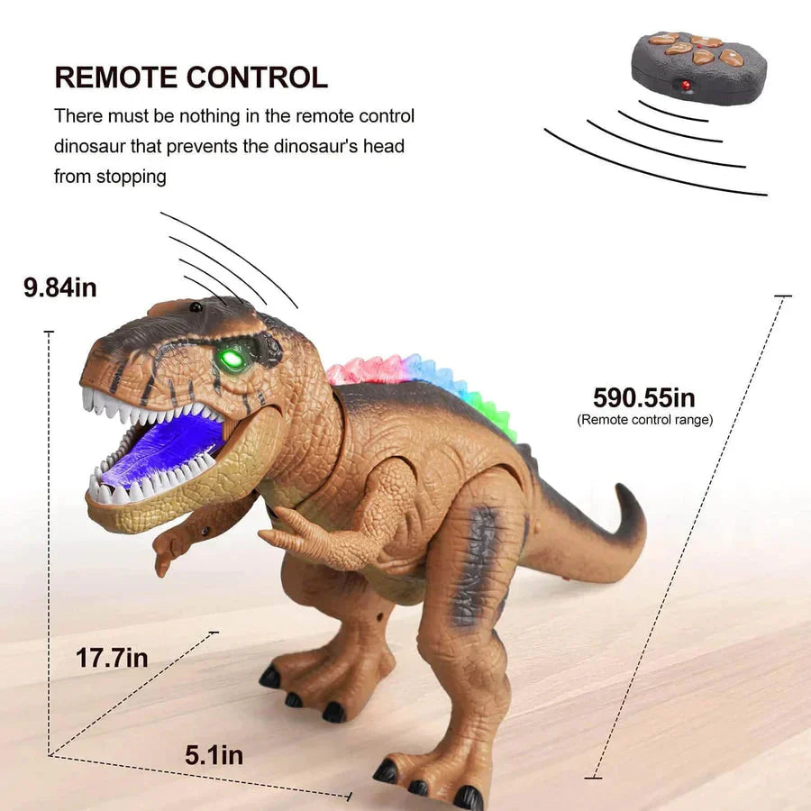 Remote Control T-Rex Dinosaur With LED Light Up, Walking & Roaring Realistic Dinosaur Toys-564575 