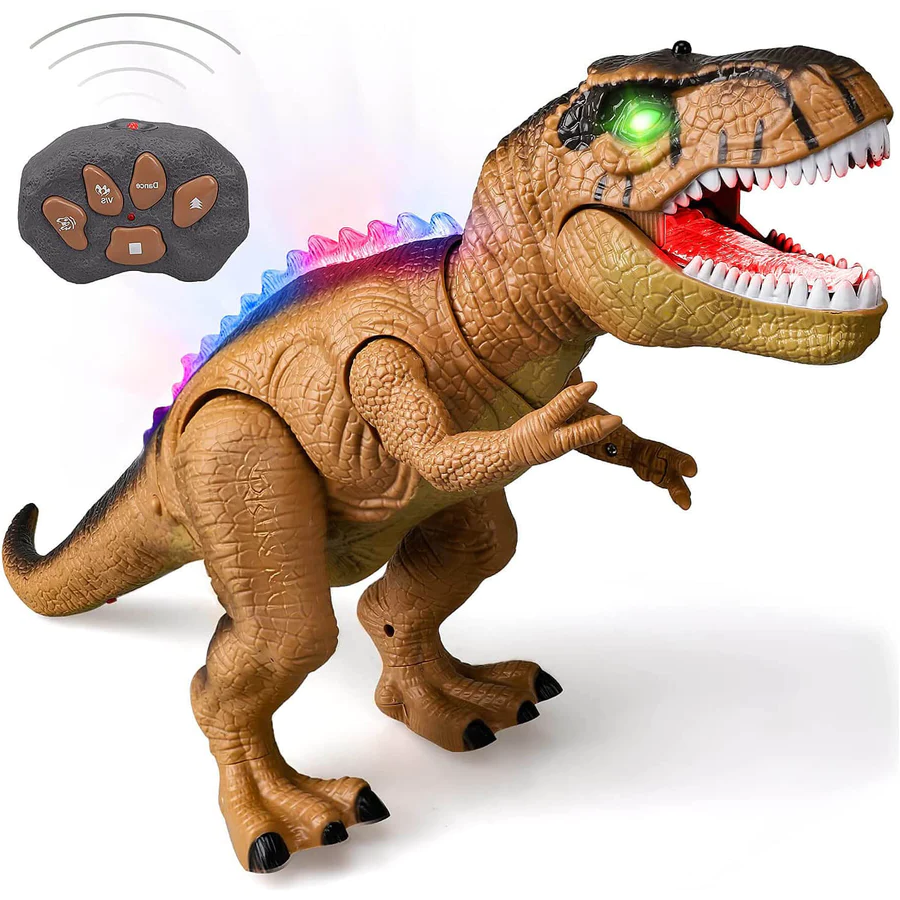 Remote Control T-Rex Dinosaur With LED Light Up, Walking & Roaring Realistic Dinosaur Toys-564575 