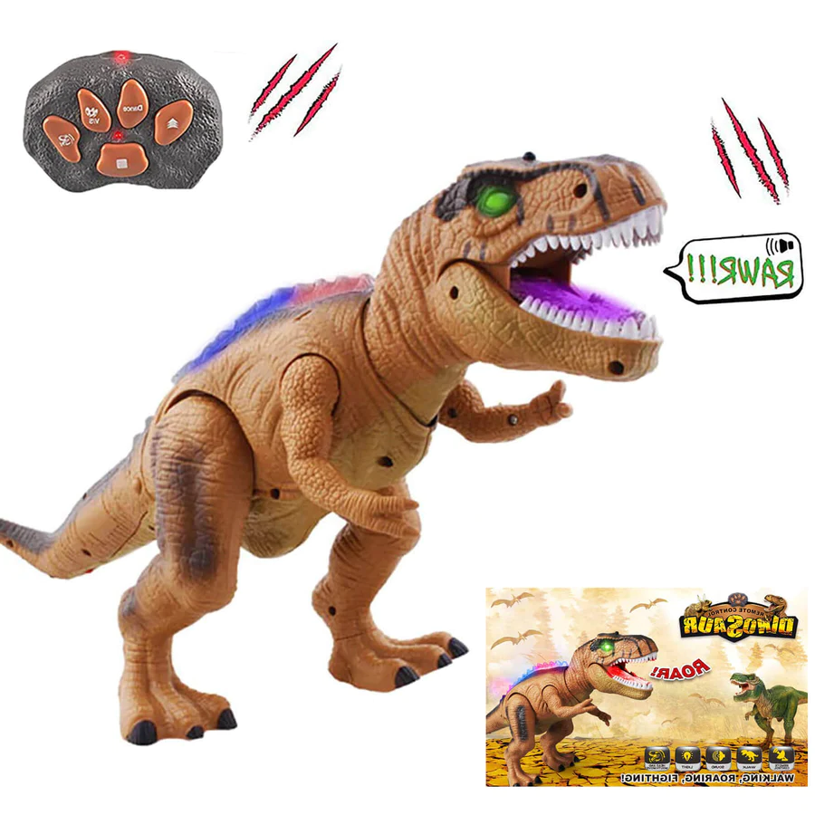 Remote Control T-Rex Dinosaur With LED Light Up, Walking & Roaring Realistic Dinosaur Toys-564575 