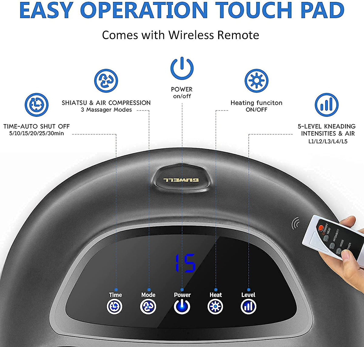 Shiatsu Electric Foot Massager With Heat-CQA9417500786984-564575 CQA9417500786984