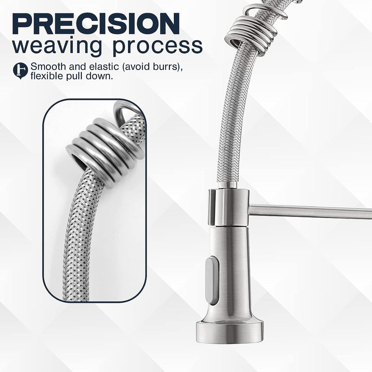 Single-Hole Spring Kitchen Faucet With Pull-Down Sprayer-564575 