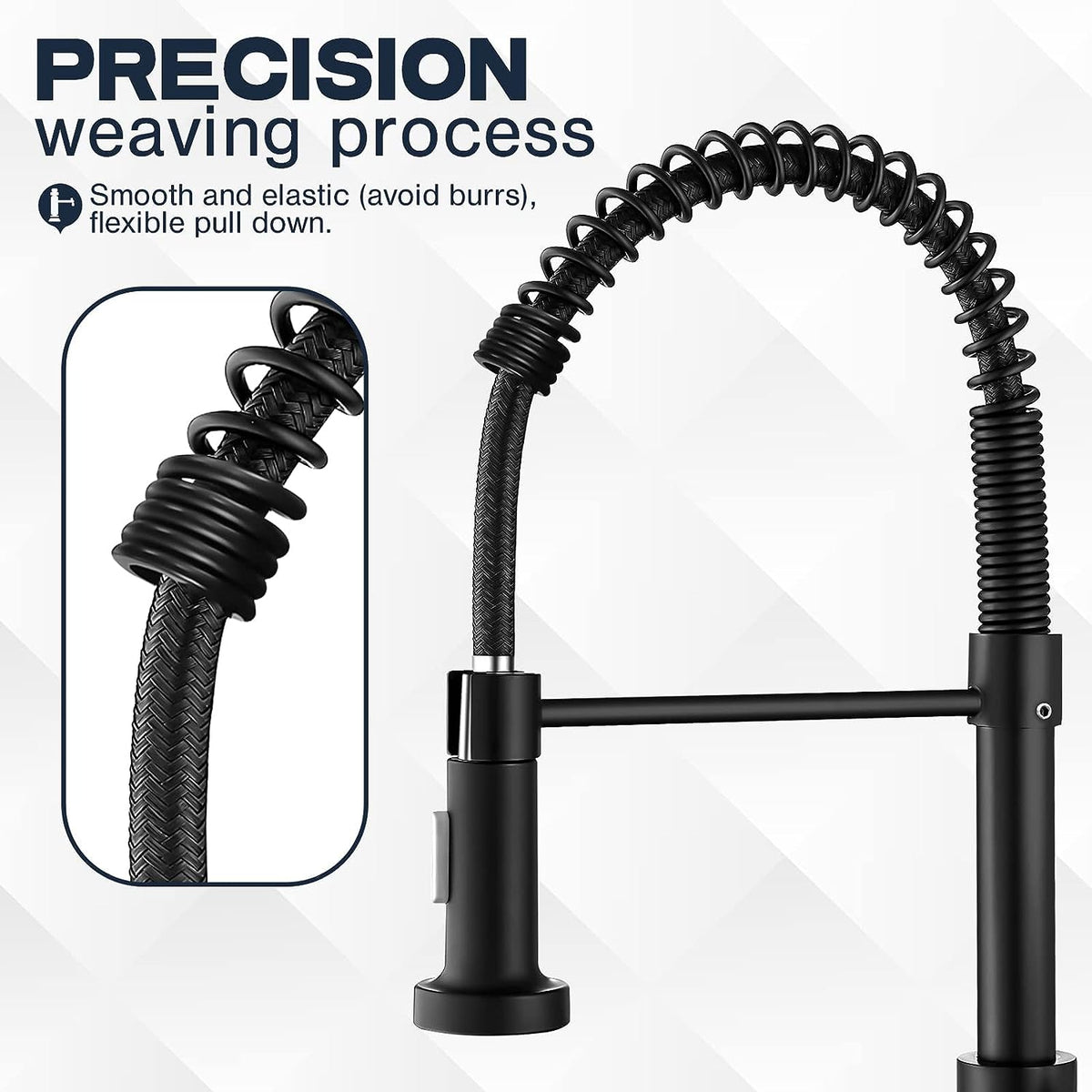 Single-Hole Spring Kitchen Faucet With Pull-Down Sprayer-564575 