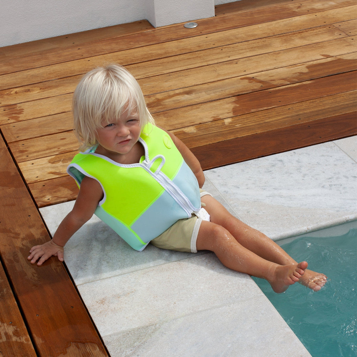 Swim Vest 1-2 | Salty the Shark Aqua Neon Yellow-Donrams- SCMSVAQGFDGFDS