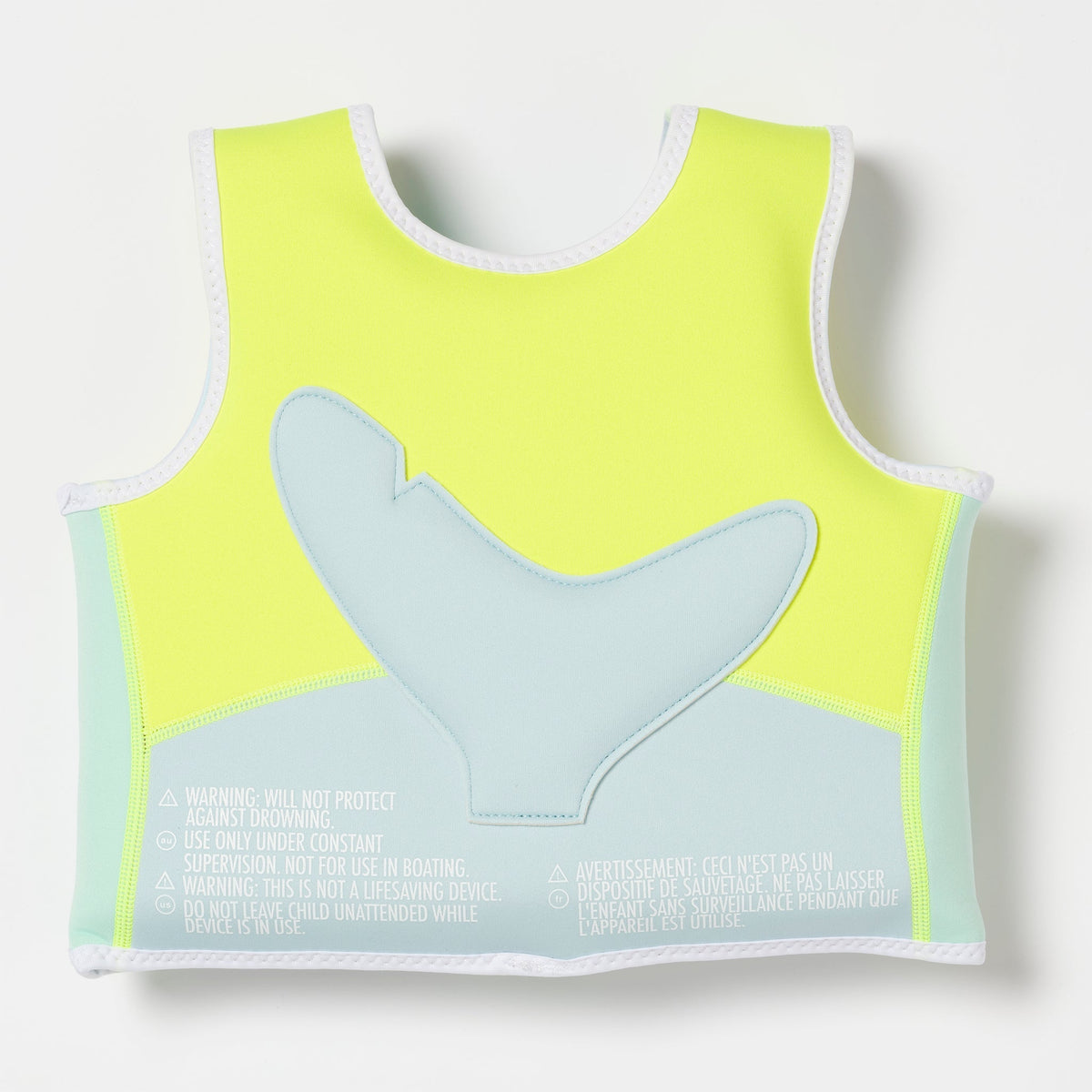 Swim Vest 1-2 | Salty the Shark Aqua Neon Yellow-Donrams- SCMSVAQGFDGFDS