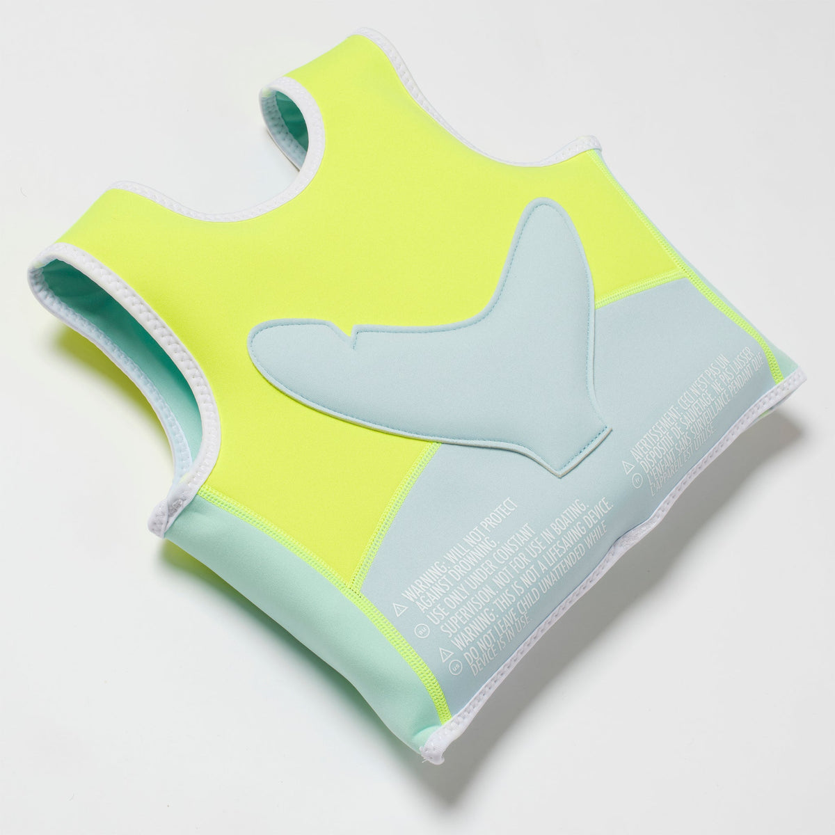 Swim Vest 1-2 | Salty the Shark Aqua Neon Yellow-Donrams- SCMSVAQGFDGFDS