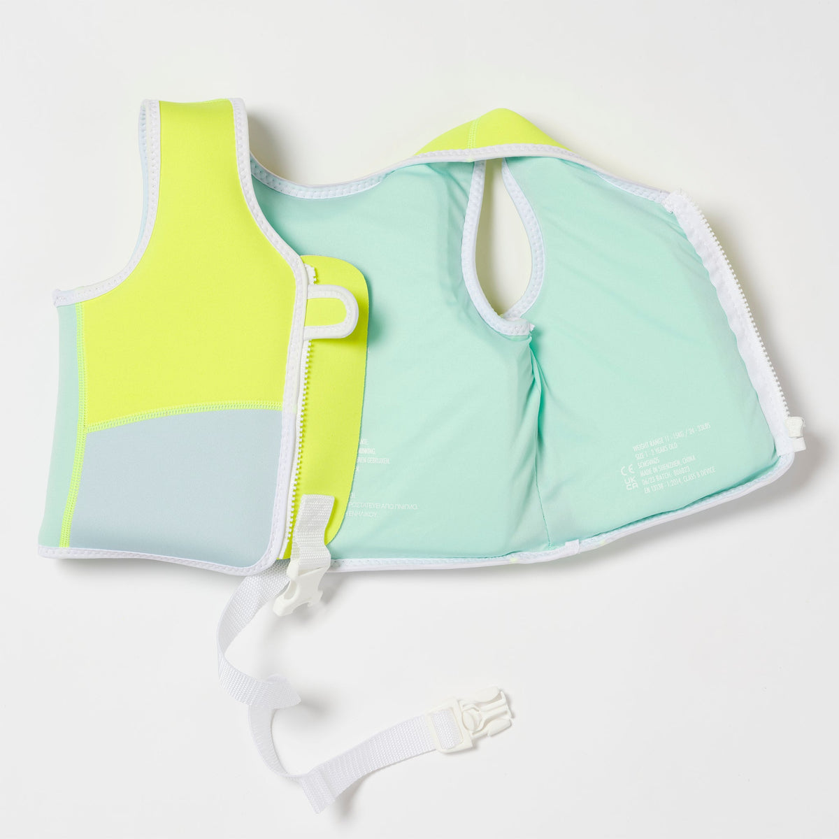 Swim Vest 1-2 | Salty the Shark Aqua Neon Yellow-Donrams- SCMSVAQGFDGFDS