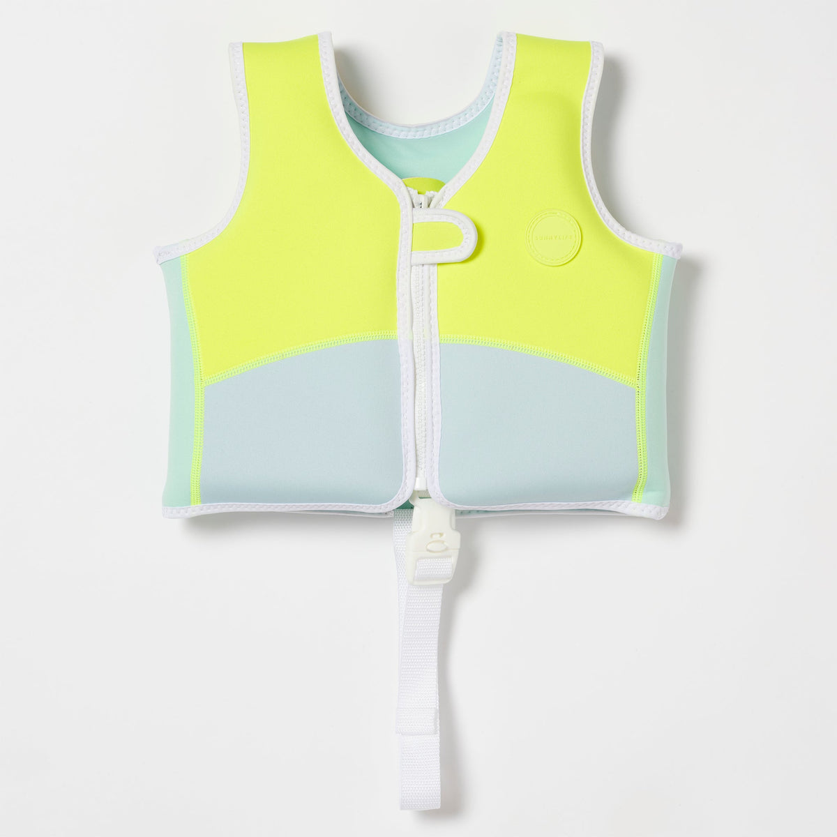 Swim Vest 1-2 | Salty the Shark Aqua Neon Yellow-Donrams- SCMSVAQGFDGFDS