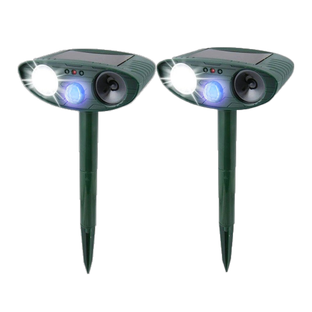 Ultrasonic Rabbit Repeller – Solar Powered and Flashing Light – Get Rid of Rabbits-Donrams-2 Pack- URR458Q34534