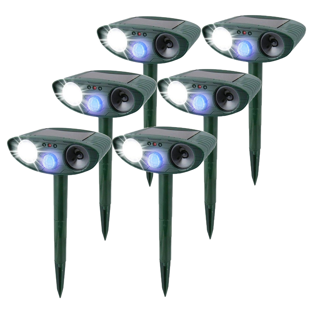 Ultrasonic Rabbit Repeller – Solar Powered and Flashing Light – Get Rid of Rabbits-Donrams-6 Pack- URR460Q34534